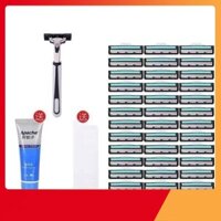 BỘ DAO CẠO RÂU CAO CẤP 38 MÓN (1 CÁN DAO + 36 LƯỠI + 1 TUÝP KEM CẠO) AH327 [bsl.store66]