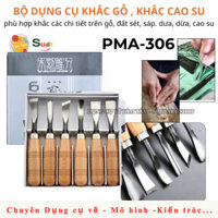 Bộ Dao Chạm Khắc Gỗ Cao cấp  , bộ dao đục gỗ  bằng tay - 6 chiếc PMA-306 [ Tâm Tâm - Sugi Art ]