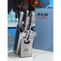 Bộ Dao, Kéo Và Thanh Liếc 7 Món Nhà Bếp cao cấp Global Nhật Bản - Hình thật 100%