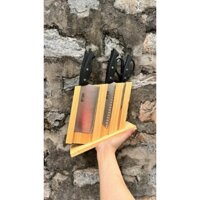 Bộ dao làm bếp 7 món hãng BTSM , có dao chặt , đế cắm dao bằng Gỗ