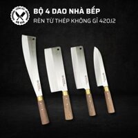 Bộ Dao Làm Bếp Thép Nhật Không Gỉ, Dao Chặt Cây, Chặt Xương, Thái Lọc