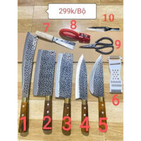 Bộ dao làm bếp thép nhíp oto chặt cây chặt xương đi rừng - Dụng cụ nhà bếp
