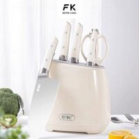 Bộ dao nhà bếp cao cấp kèm ống đựng xinh xắn, bộ dao 5 món thép nhập khẩu kèm hộp đựng