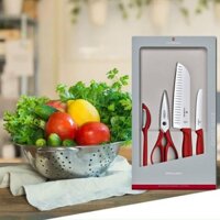 Bộ dao nhà bếp cao cấp Victorinox 4 món màu đỏ̉ - Madein Thụy Sỹ