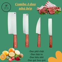 Bộ dao nhà bếp chất lượng 4 món A2, Dao làm bếp Nhật Bản thép trắng không gỉ