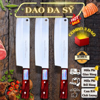 Bộ dao nhà bếp, dao thái thịt cá, dao gọt hoa quả - lưỡi thép Nhật không han rỉ, cán nhựa làng nghề Đa Sỹ