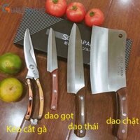 Bộ Dao nhà bếp Seki Nhật Bản, chặt gà, chặt xương, thái, gọt hoa quả, dao Nhật kèm Kéo