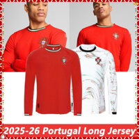 Bồ Đào Nha Dài Tay Bóng Đá Áo Thể Thao Áo Thun Nam 25-26 Chất Lượng Hàng Đầu S-4XL Người Hâm Mộ Phiên Bản