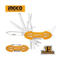 Bộ dao phượt đa năng bỏ túi 15 chức năng INGCO HMFK8158 dao sinh tồn đồ phượt cắt gọt khui nước ngọt cưa gỗ vặn vít