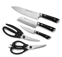 Bộ dao Schmidt Bros 5 món (3 dao chuôi đen + 2 kéo chuôi đen) – bộ