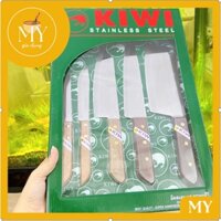 Bộ Dao Thái Lan KIWI 5 Món CÁN GỖ- Hàng Nhập Khẩu Thái Lan Siêu Bén ,Siêu sắt