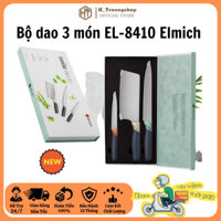Bộ Dao Thép 3 Món Elmich EL8410 - Hàng Chính Hãng, Cán Chống Trượt, Chống Ăn Mòn, Bảo hành 12 tháng