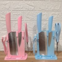 Bộ Dao Thớt Inox Cao Cấp Hình Tròn Tiện Dụng