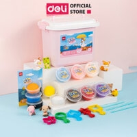 Bộ Đất Nặn Tự Khô Soft Clay 36 màu Deli - Kèm Khuôn Tạo Hình Cute - An Toàn Cho Trẻ Từ 3 Tuổi - Mềm Dẻo Đồ Chơi Sáng Tạo