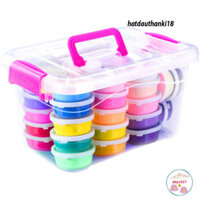 Bộ đất sét nung nặn 3D 24 màu có quai xách - nguyên liệu đáng tin cậy cho trẻ nhỏ, sắc màu tươi đẹp đa dạng, kèm linh ph
