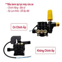 Bộ đầu bơm áp lực máy rửa xe - cao áp có chỉnh áp| Đầu bơm máy rửa xe gia đình ( kèm rơ le điện)