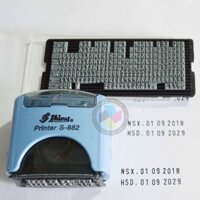 Bộ dấu ghép chữ và số hiệu SHINY S882 _ Con dấu ngày tháng năm_NSX_HSD dấu đóng date mực thường đóng lên giấy