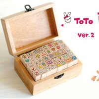Bộ dấu gỗ trang trí hình Thỏ Toto Ver 2 (40 con dấu) Trang trí Sổ tay Nhật ký Thiệp Trang trí Album Ảnh Visionboard