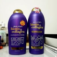 Bộ dầu gội Biotin tím Biotin & Collagen, Thick & Full 750ml kích thích mọc tóc, xuất xứ Mỹ - dầu gội biotin tím