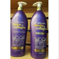 Bộ Dầu Gội & Dầu xả Ogx Biotin & Collagen 750ml (Có Vòi Xịt)