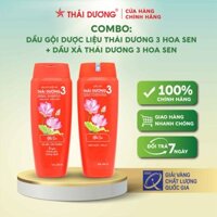 Bộ Dầu Gội - Dầu Xả Thái Dương 3 Hương Hoa Sen dung tích 200ml - Sao Thái Dương - Combo Gội Xả