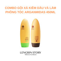 Bộ dầu gội và dầu xả kiềm dầu và tạo phồng chân tóc - Arganmidas Moroccan Argan Oil Volume Shampoo 450ml