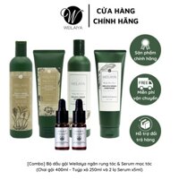Bộ Dầu Gội Weilaiya Chính Hãng Ngăn Rụng Tóc & Serum Mọc Tóc (Chai Gội 400ml - Tuýp Xả 250ml và 2 Lọ Serum 5ml) W023