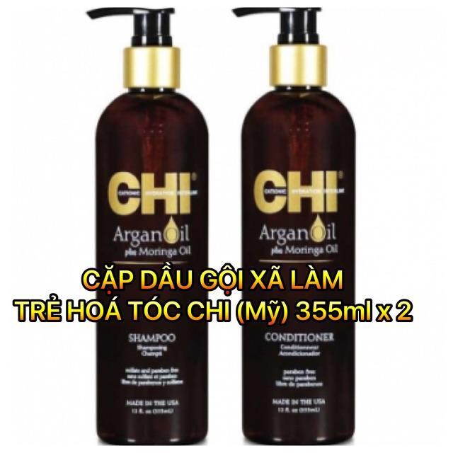 Bộ dầu gội xả dưỡng ẩm trẻ hóa tóc Chi Argan Oil - 355ml