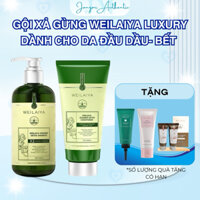 Bộ Dầu gội xả gừng Weilaiya Luxury 420ml + 200ml cho da đầu dầu bết,X2 hỗ trợ mọc tóc, giảm rụng tóc