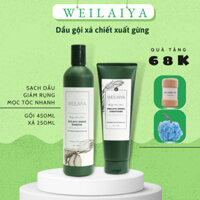 Bộ dầu gội xả gừng Weilaiya giảm rụng kích mọc tóc hiệu quả, giảm dầu bết