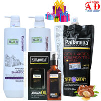 Bộ dầu gội xả hấp dưỡng Pallamina Collagen Keratin phục hồi siêu mượt tóc (New)