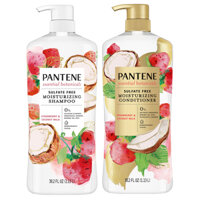 Bộ dầu gội + xả Pantene Essential Botanicals - Strawberry & Coconut Milk, 2 x 1.13L