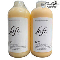 Bộ dầu gội xả SOFT Nature Collagen dành cho tóc Gầu Nấm, Xù, Gãy Ngọn 800mlx2 - NEW