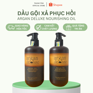 Bộ dầu gội xả tinh dầu phục hồi cho tóc hư tổn Argan Deluxe - 300ml