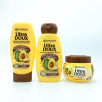 Bộ dầu gội xả ủ tóc Garnier Ultra Doux Pháp tinh chất bơ