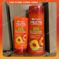 BỘ Dầu gội,Xả cho tóc Uốn Nhuộm Garnier Fructis SOS Cải thiện mái tóc hư tổn nặng