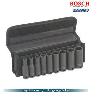 Bộ đầu khẩu 9 chiếc 60mm 3/8'' 7,8,10,12,13,15,16,17,19 Bosch 2608551099