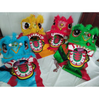 Bộ Đầu Lân cho bé 4-8 tuổi với đủ màu đỏ/vàng/xanh lá/xanh dương ( Bộ có đầu kèm đuôi)