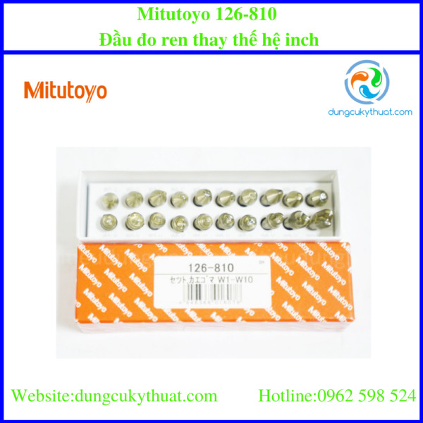 Bộ đầu ren thay thế hệ inch 10 chi tiết Mitutoyo 126-810