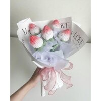Bó Dâu Tây Len tặng người yêu, tốt nghiệp, sinh nhật, tặng người thân, bố mẹ, bạn bè