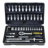 Bộ đầu tuýp 1/4 Tolsen 15138 gồm 46 món có độ bền cao, 21 đầu tô vít và 13 đầu vặn ốc