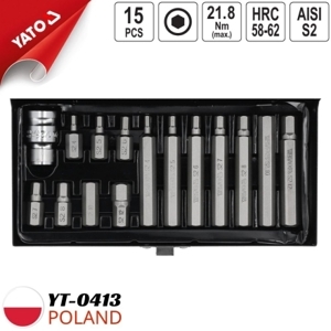 Bộ đầu tuýp mũi lục giác 1/2" Yato 15 chi tiết YT-0413