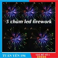 Bộ dây 5 chùm đèn Led Hoa Bồ công Anh firework nhiều màu 3 tầng Ánh Sáng Đủ Màu