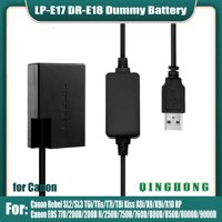 Bộ Dây Cáp Chuyển Đổi Nguồn Và Pin 5V LP-E17 DR-E18 DC Dành Cho Canon EOS 77D 200D 250D 750D 760D 800D 850D 8000D 9000D RP