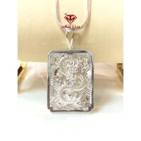 Bộ dây chuyền mặt rồng chữ Vạn bạc ta cho nam, có bán lẻ mặt dây Minh Tâm Jewelry