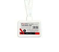 Bộ Dây Đeo Bảng Tên Nhựa Ngang Stacom ID6077S - Trắng