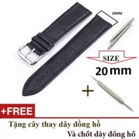 Bộ dây đồng hồ da cao cấp  SIZE 20 mm kèm chốt và cây thay dây B803