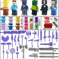 Bộ đầy đủ mô hình Minecraft mới, mô hình Dream Rookie HIM, vũ khí, đồ chơi lắp ráp cho trẻ em, tương thích với đồ chơi, khối xây dựng JBCY