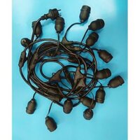 Bộ dây đuôi đèn E27 kín nước 10m 15 đuôi(không có Bóng đèn)