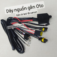 bộ dây nguồn gắn bi cầu bi led bi xenon xe oto xe máy chân h4